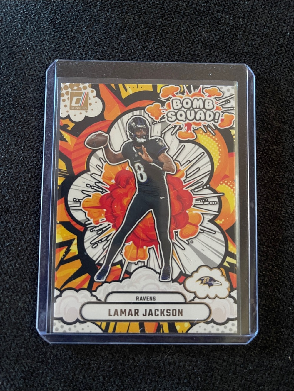 Lamar Jackson Bomb Squad Collector Card - Black & Orange